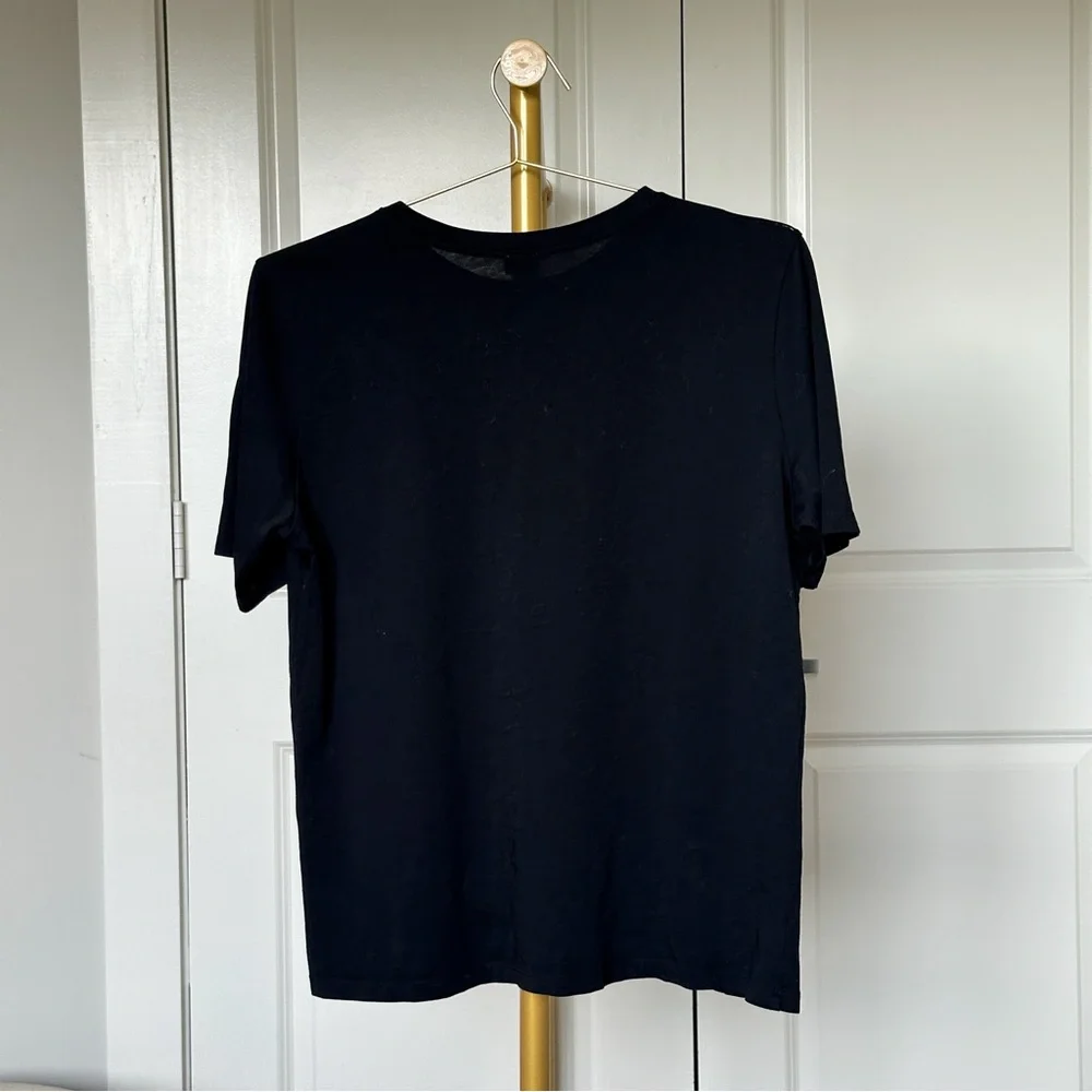Anthropologie KULE Black Graphic T-Shirt Large - Picture 9 of 9